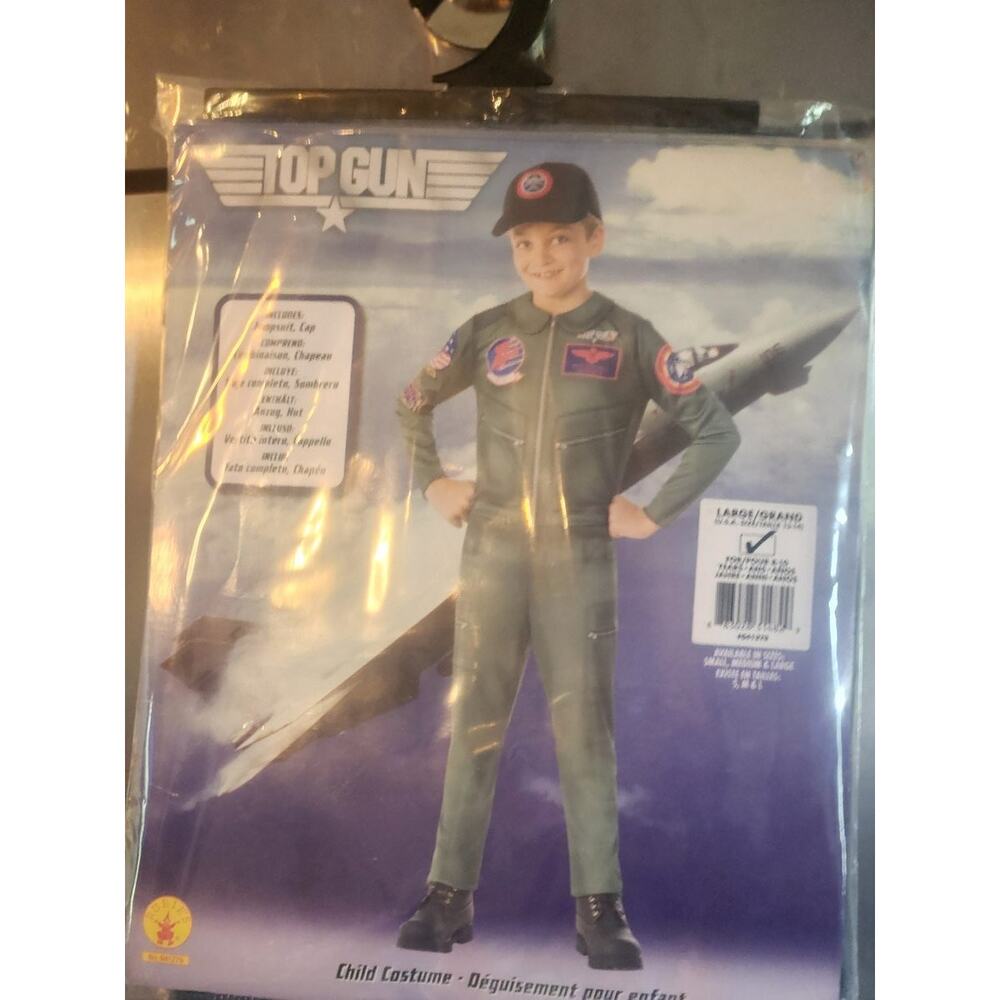 Top Gun Child Costume Large 8-10 Rubies Maverick Jumpsuit Hat Halloween Boys